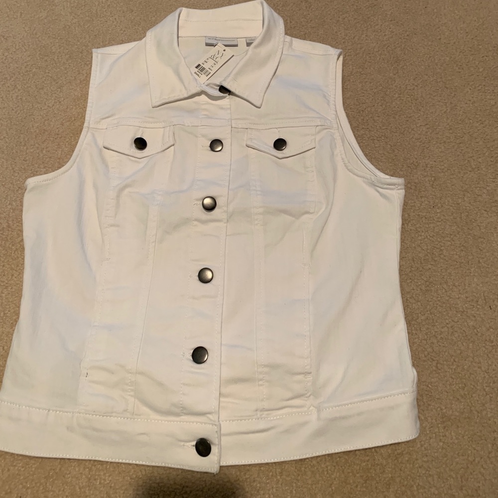 White Denim Vest